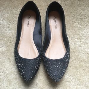 Sparkly black flats